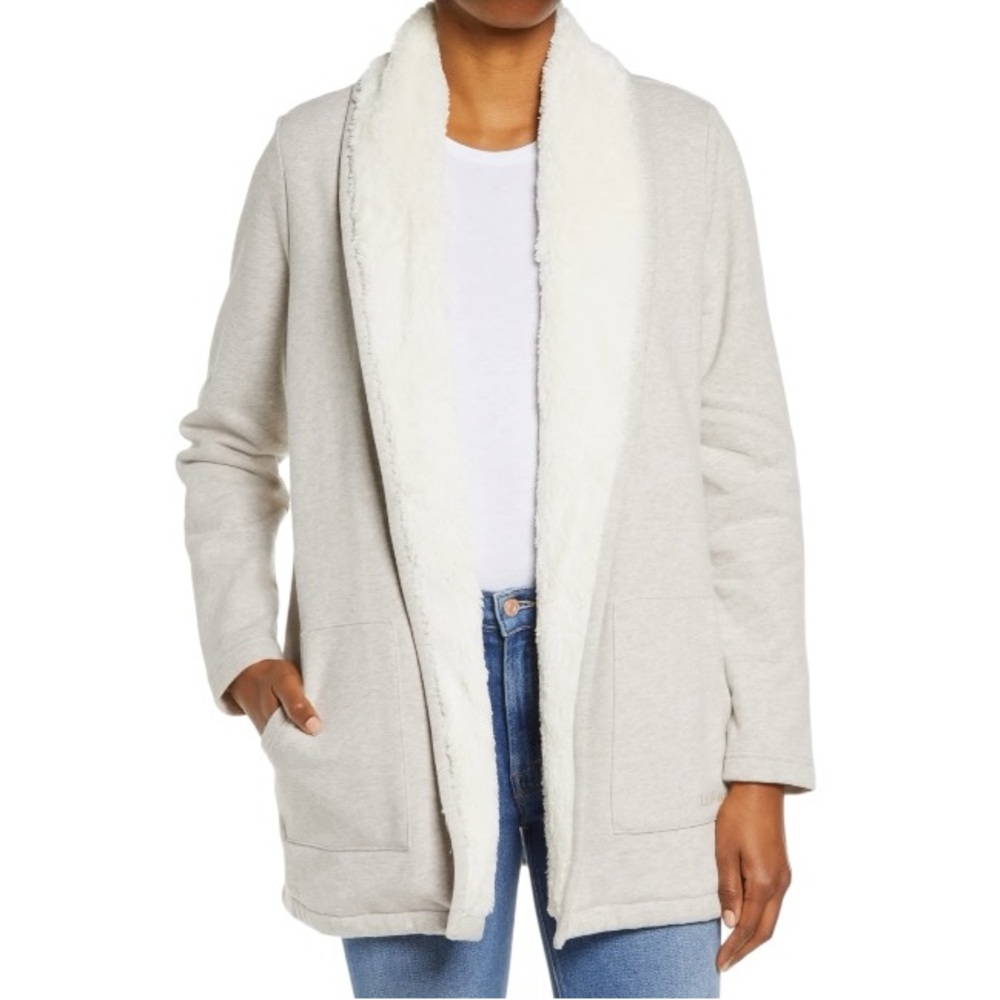 L.L. Bean 1912 Fleece Lined Cardigan in Oatmeal Heather size 1X